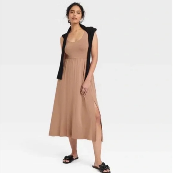 A New Day Ballet Midi Dress Plus Size 4X Sand Brown NWOT - Picture 3 of 9